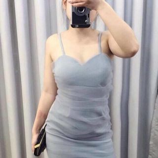 Đầm 2 dây body lưới