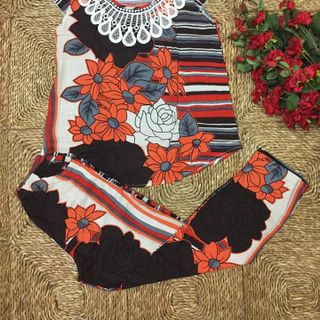 Bộ lanh xước phối ren quần dài
