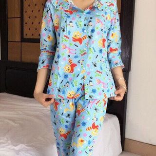 Bộ quần dài cổ sen - 87b