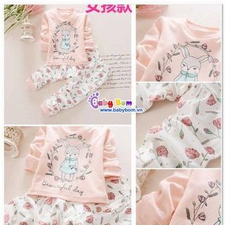 Bộ cotton hình thỏ hồng