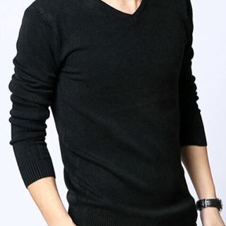 Áo len nam cổ tim 1 mầu