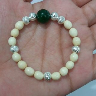 Vòng dâu tằm bi bạc và đá phong thuỷ cho bé trai bé gái