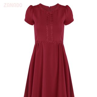 Đầm xòe dễ thương - 1009- đỏ đô - giá sỉ - giá tốt