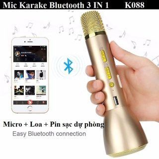 Micro hát karaoke không dây bluetooth k088 kiên loa 3in1 giá sỉ