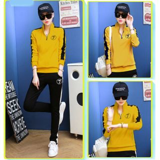 Bộ fashion 7 cổ đứng phối dây kéo