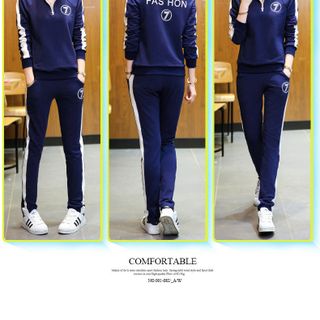 Bộ fashion 7 cổ đứng phối dây kéo