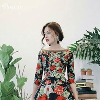 Đầm xòe tay lỡ in hoa 3d siêu cute