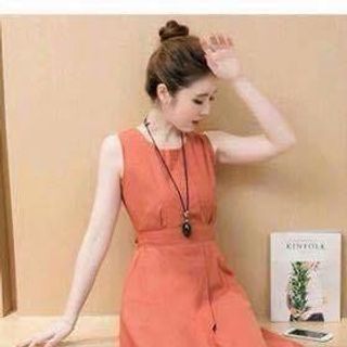 đầm xòe có dây thắc lưng cực cute