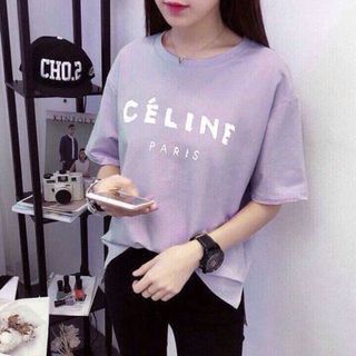 Áo in chữ céline paris
