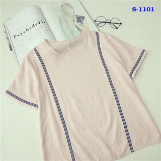 S-1114 áo thun nữ màu hồng in chữ hello kitty dễ thương