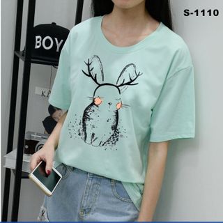 S-1114 áo thun nữ màu hồng in chữ hello kitty dễ thương