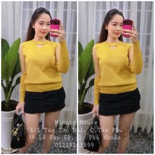 Áo len phối tay lưới