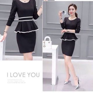 Đầm công sở thu đông peplum giá sỉ