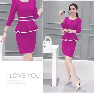 Đầm công sở thu đông peplum giá sỉ