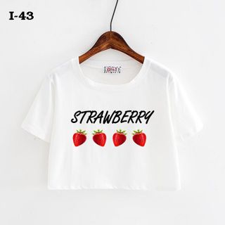 I-43 áo thun nữ croptop in họa tiết