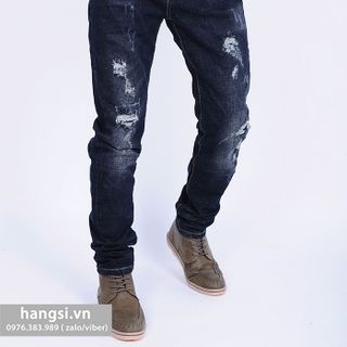 Quần jeans nam slim rách bụi