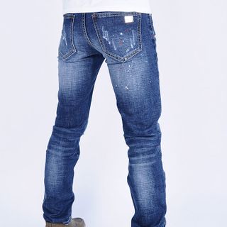 Quần jeans nam rách bụi phun sơn dt254