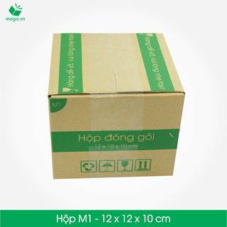 M1 - size 12x12x10 cm- hộp carton đóng gói gửi hàng thu hộ cod