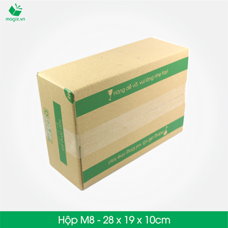 M8 - size 28x19x10 cm- hộp carton đóng gói gửi hàng thu hộ cod
