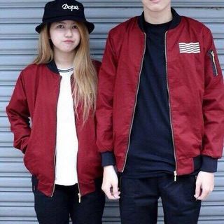 Áo khoác bomber kaki hai lớp 01 sọc m