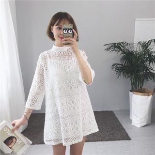 Đầm ren 2 lớp tay lửng 3/4