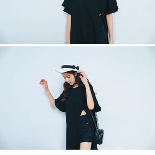 Áo thun korea xẻ tà