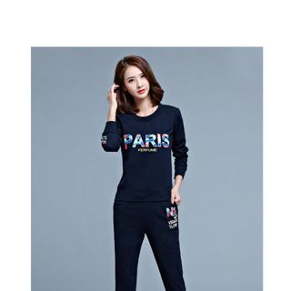 Set bộ thể thao paris xám thời trang