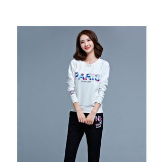 Set bộ thể thao paris trắng