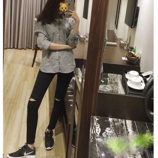 Hg-525 quần nữ skinny rách gối
