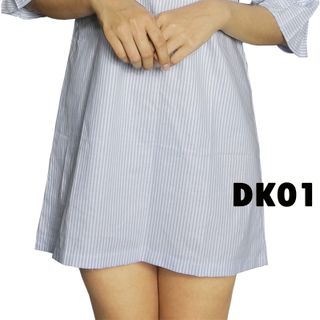 Dk01 đầm kiểu nữ màu trắng sọc xanh