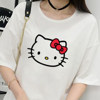Áo thun form rộng tay lỡ in con thỏ cà rốt