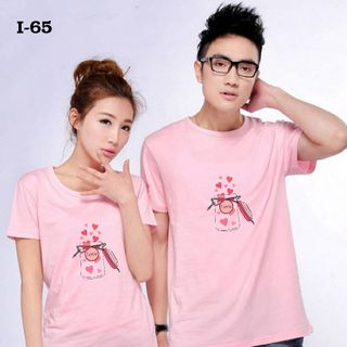 Áo thun nam nữ in họa tiết love trái tim