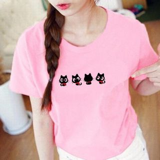 Áo thun nam nữ in họa tiết love trái tim