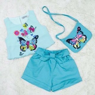 set bộ kèm túi in bướm cực xinh cho bé yêu
