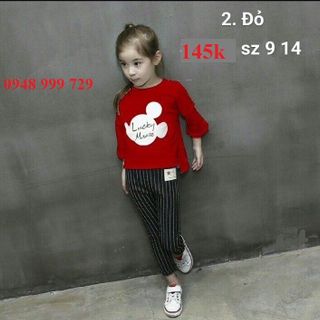 Bộ kaki áo lệch tà lucky mouse