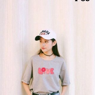 I-69 áo thun nữ tay lỡ form rộng in chữ love