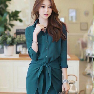 Đầm sie mi cột nơ eo