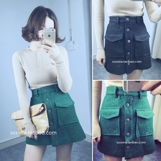 Chân váy dạ nữ 2 túi cá tính