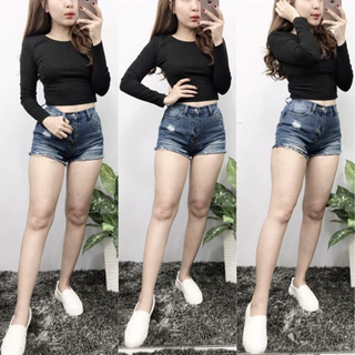 Áo croptop thun gân