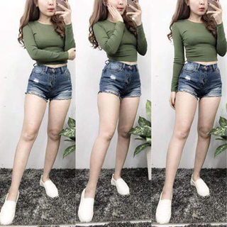 Áo croptop thun gân