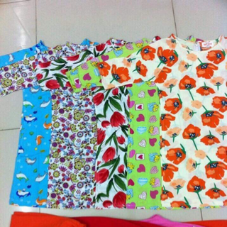 Set áo dài sắc hoa