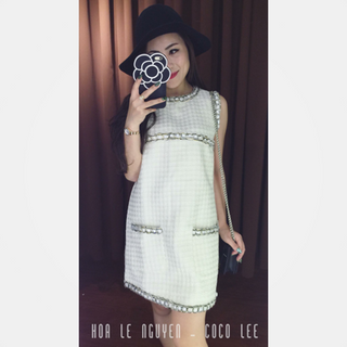 Đầm viền xích y hình 100