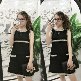Đầm viền xích y hình 100