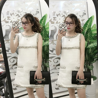 Đầm viền xích y hình 100