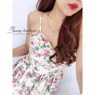 Đầm hoa xoè hàng thái y hình 100