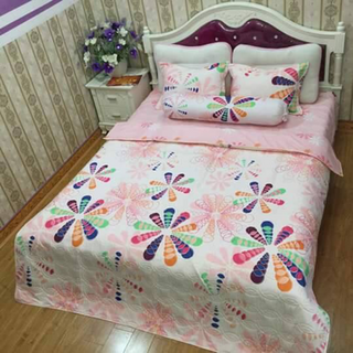 Bộ chăn ga cotton poly trần bông
