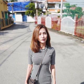 Hg-588 đầm kẻ sọc tay con