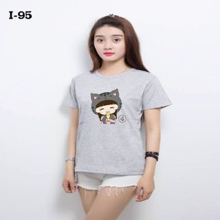 Áo thun cặp màu trăng in bé gái