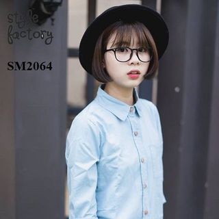 Áo sơ mi nữ tay dài form rộng tay dài 3 màu