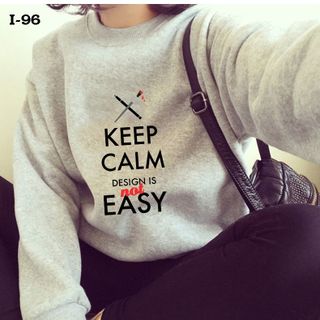Áo thun tay dài vây cá in chữ easy
